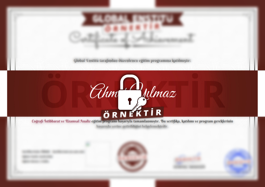 Örnek Coğrafi İstihbarat ve Uzamsal Analiz Sertifikası