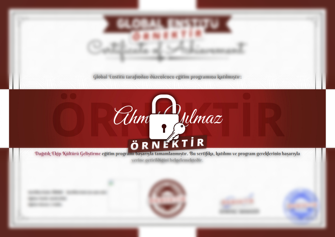 Örnek Dağıtık Ekip Kültürü Geliştirme Sertifikası