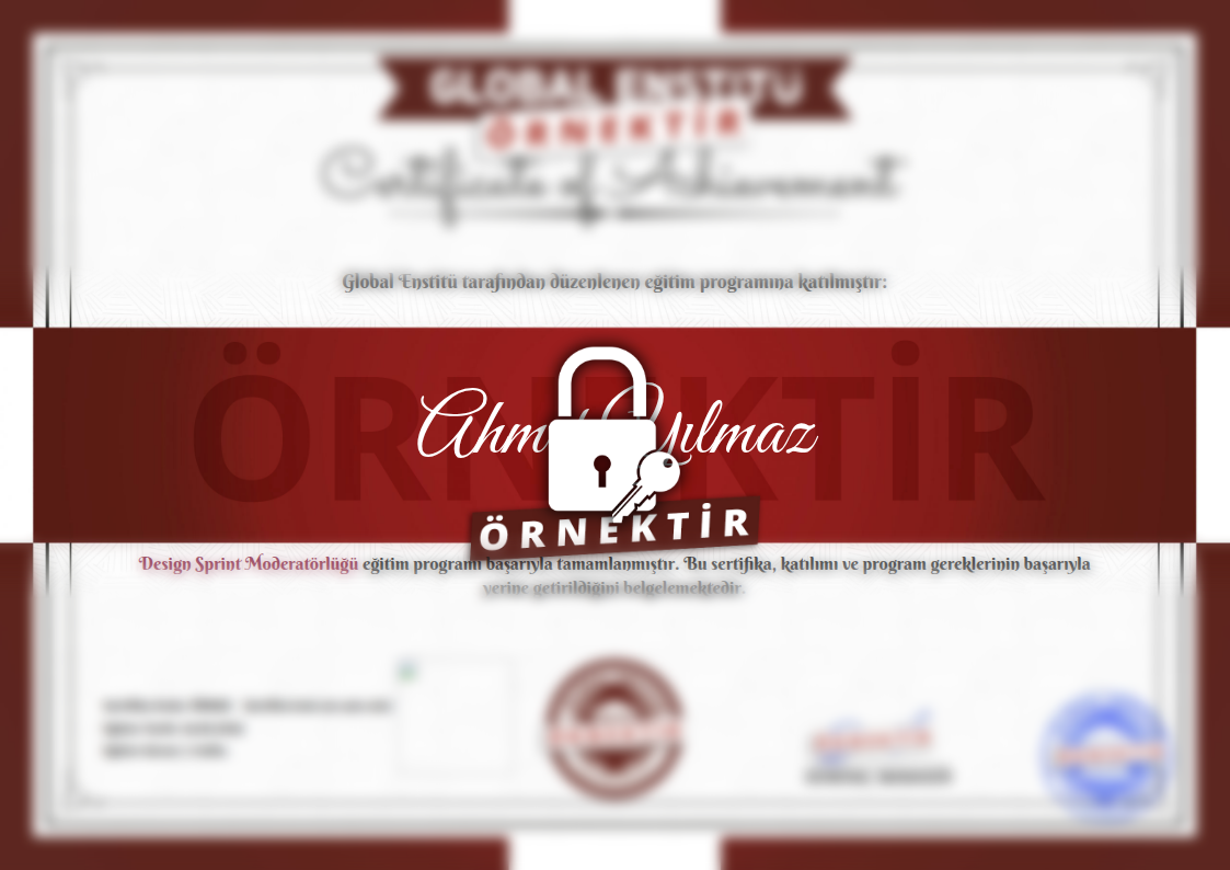 Örnek Design Sprint Moderatörlüğü Sertifikası