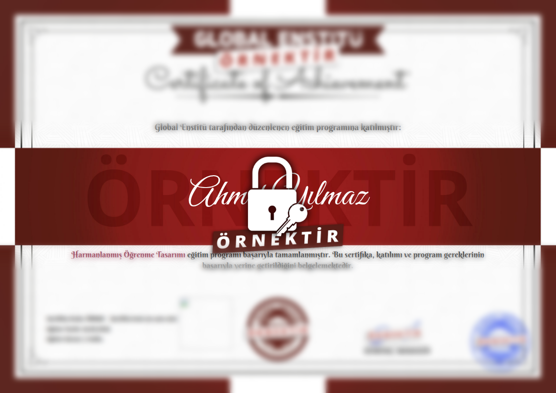 Örnek Harmanlanmış Öğrenme Tasarımı Sertifikası