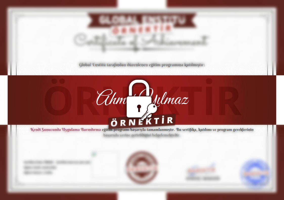 Örnek Kendi Sunucunda Uygulama Barındırma Sertifikası