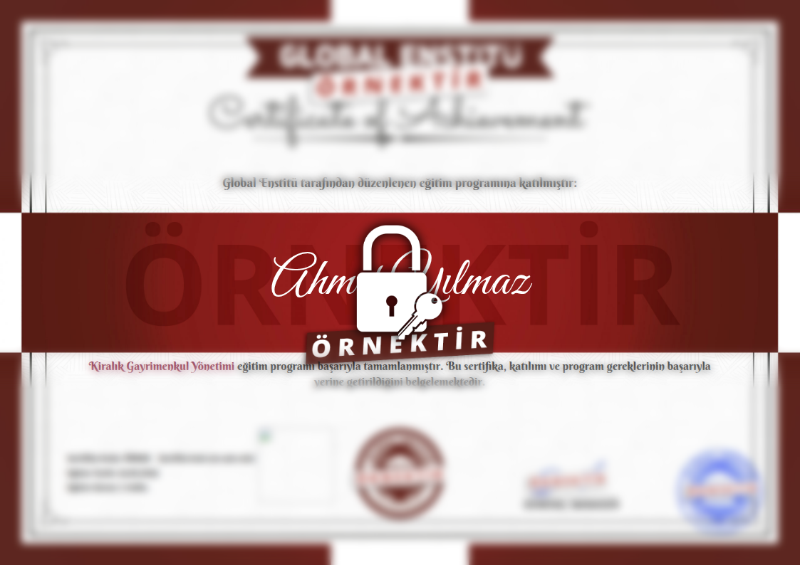 Örnek Kiralık Gayrimenkul Yönetimi Sertifikası