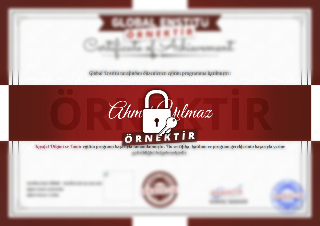 Örnek Kıyafet Dikimi ve Tamir Sertifikası