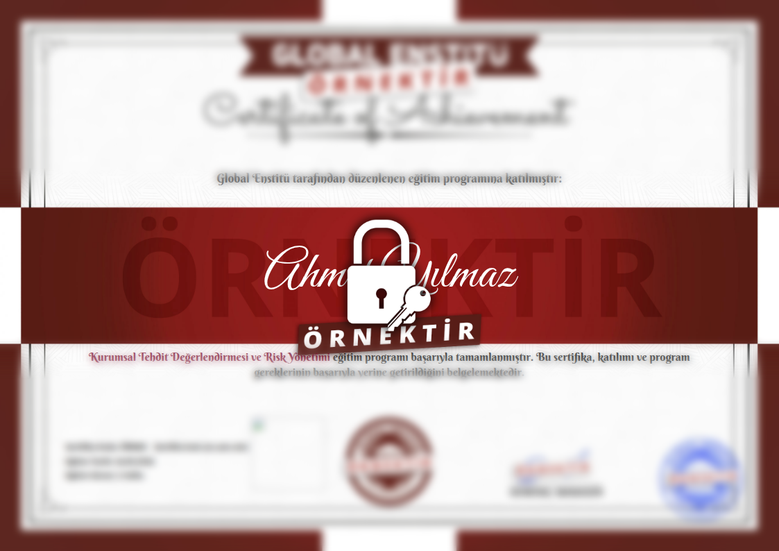 Örnek Kurumsal Tehdit Değerlendirmesi ve Risk Yönetimi Sertifikası