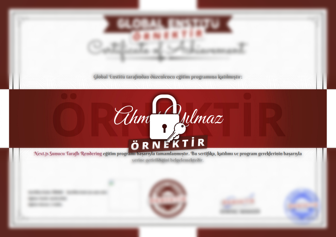 Örnek Next.js Sunucu Taraflı Rendering Sertifikası