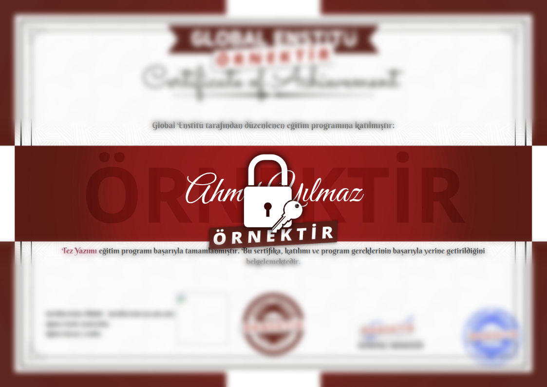 Örnek Tez Yazımı Sertifikası